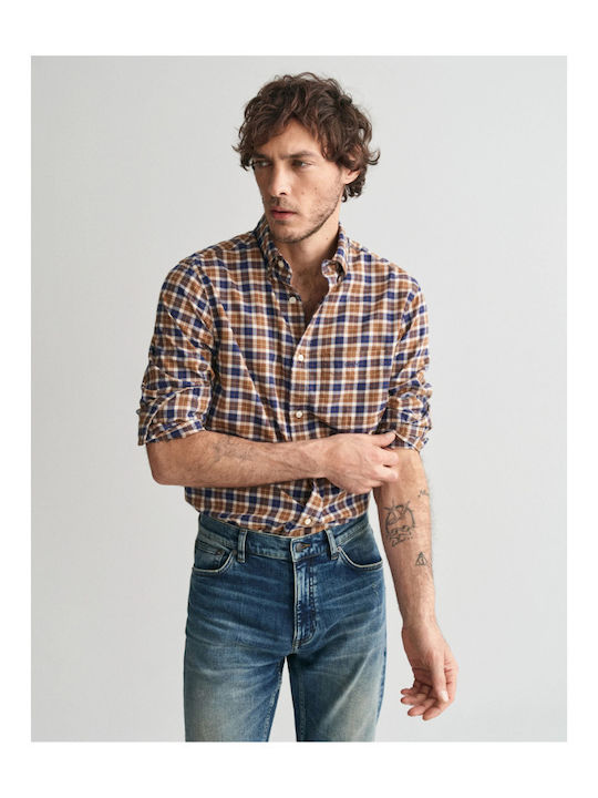 Gant Long Sleeve Cotton Shirt In Regular Fit Ch...