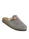 Leather Winter Women's Slippers Gray