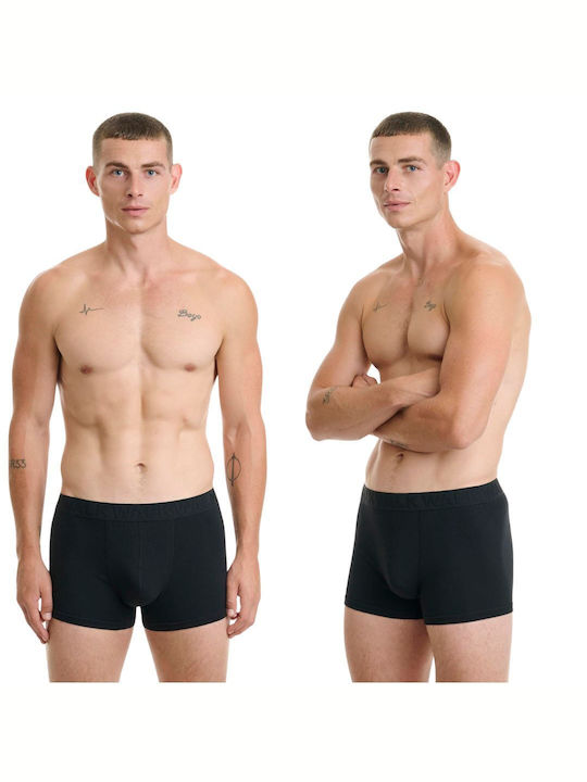 Walk Ανδρικά Μποξεράκια Μαύρο 2Pack