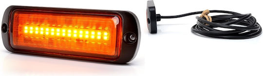 Lumină Stroboscopică LED Portocalie 1469 W218 Montare Grilă 2 Faze de Flash 12v-24v 21w