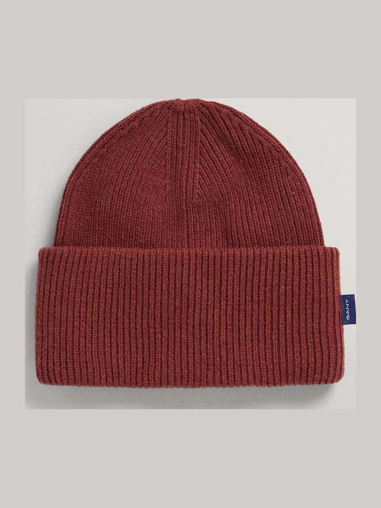 Beanie Unisex Beanie with Rib Knit in Brown color