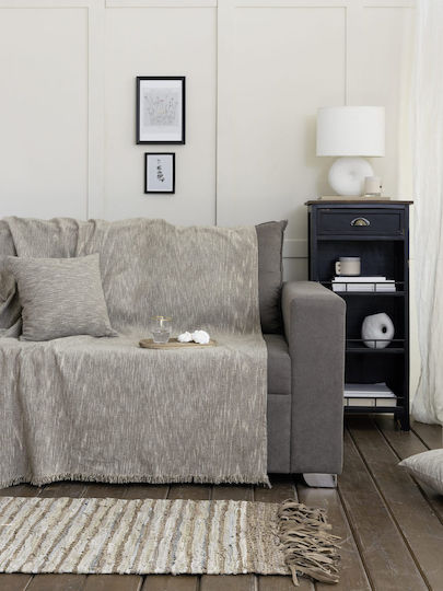 Nima Artisan Armchair Throw Chenille 180x180cm Beige