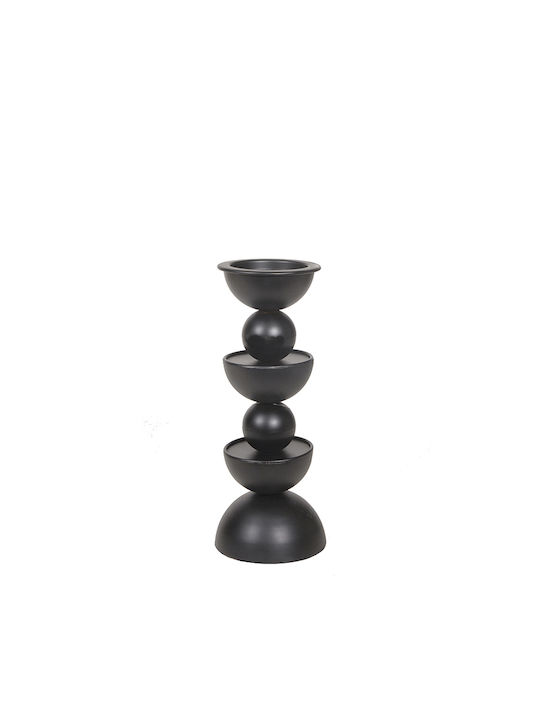 Zaros Candle Holder Metal in Black Color 32x32x...