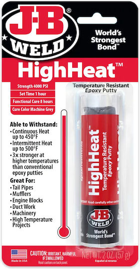 J-B Weld HighHeat Epoxidkitt Zweikomponenten-Epoxidkleber 57g Grau