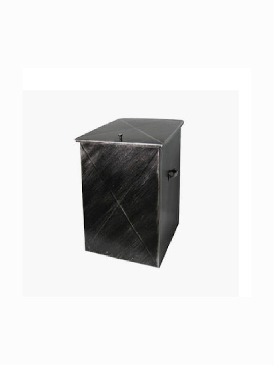 GTMED Metallic Box Wood Storage 37x54x44cm Silver
