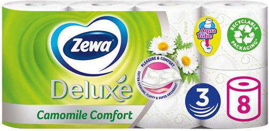 Zewa Deluxe Тоалетна Хартия 8 Рола 3 Пластове (91гр/Роло)