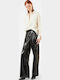 Women's Fabric Trousers Wide Line Black
