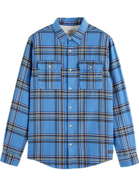 Scotch & Soda Μακρυμάνικo Φανελένιο Πουκάμισο σ...