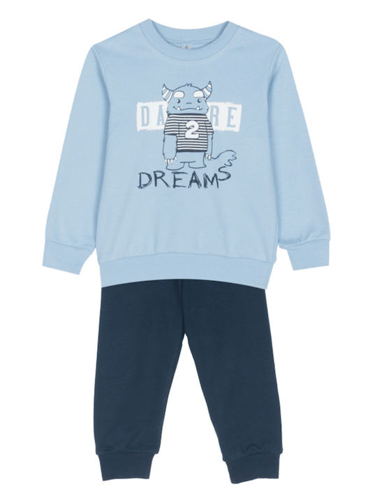 Dreams by Joyce Pijama Copii Iarna Albastru Deschis/Albastru Little Monster