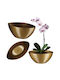 Kadax Flower Pot 30cm Oval Plant Plastic Gold