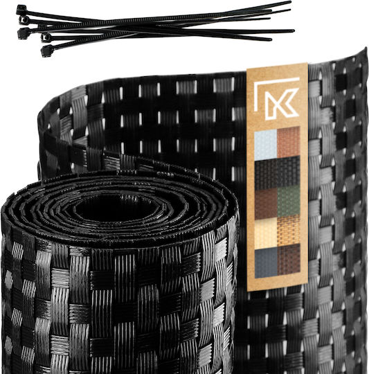 Kadax Black Mesh & Shade Fabric Fencing Panels 19cm 2.55m Fence Cover