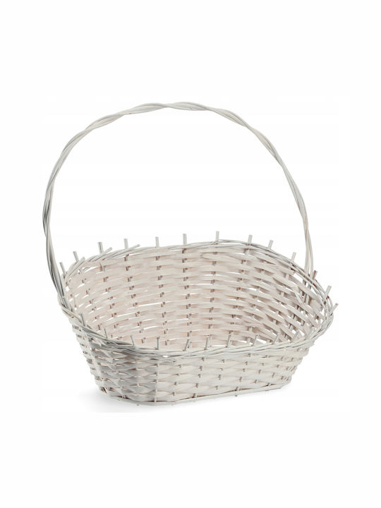 Kadax White Large Wicker Gift Basket