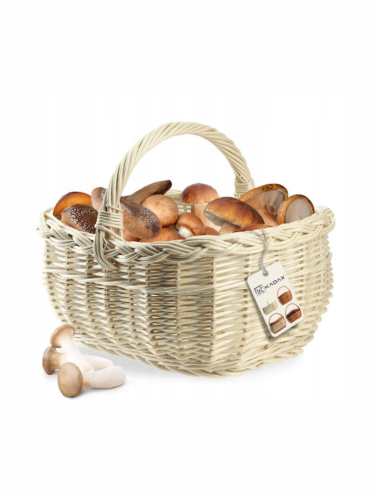 Kadax Wicker Basket Mushrooms Shopping Picnic Fruits White Large