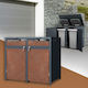 Κιβώτιο Κάδων Απορριμμάτων 2 Κάδους Έως 240l 132x80x116,3 Cm Ανθρακί Σκουριασμένο Ατσάλι Ml Design