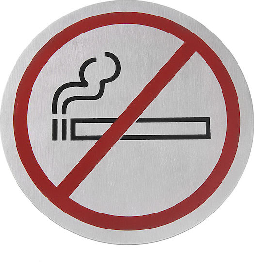 Self-adhesive Information Sign No Smoking Stainless Steel 75mm Hendi 663790
