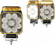 LED Slim Spotlight 10-30 Volt High Power 10W Built-in Road Assistance Strobe Orange 10cm X 12.8cm X 3.6cm