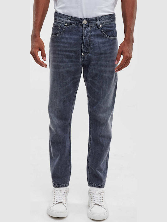 Men's Jeans Pants with Slim Straight Fit Black Denim