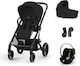 Cybex Balios S Lux Ρυθμιζόμενο Καρότσι 3 σε 1 Kατάλληλο για Nεογέννητο Moon Black 11.7kg