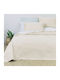 Borea Tropical Set Coverlet Queen Size from Polyester Ecru 220x240cm 3pcs