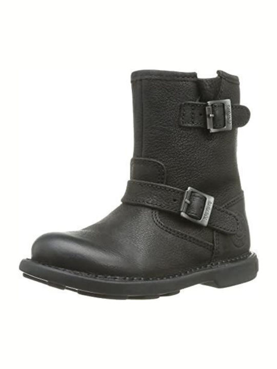 Kickers Leather Kids Boots Black