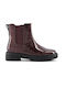 Toms Kids Leather Boots with Zipper Burgundy