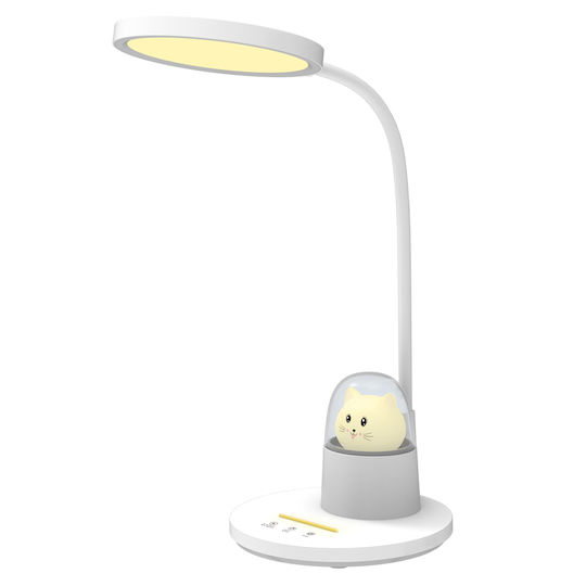 HomeMarkt LED Детско Осветително Тяло За Офис Touch Badoo Cat Figure Lamp С Проекция На Дизайни Бяло