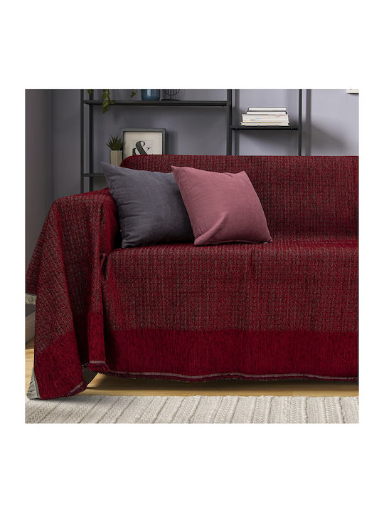 Lino Home Malta Ριχτάρι Τριθέσιου Καναπέ Chenille 180x300εκ. Bordo