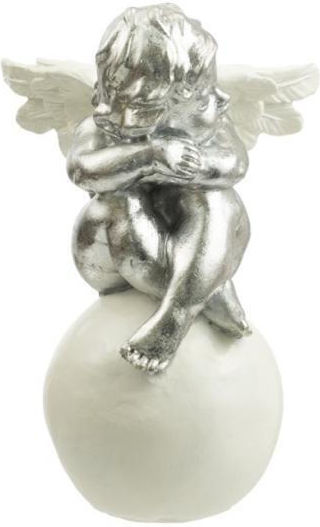 Zen Collection Коледна Пластмасова Фигура Angel Сребристо Дължина 8см.