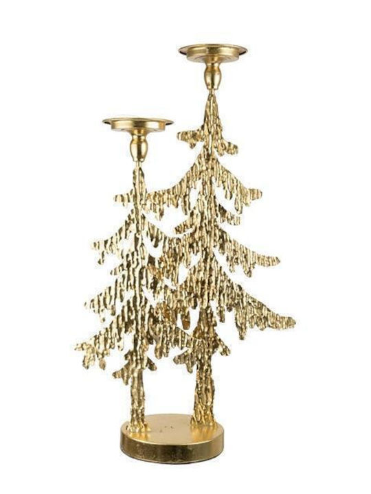 Zen Collection Christmas Metallic Gold Candlestick 64x33cm