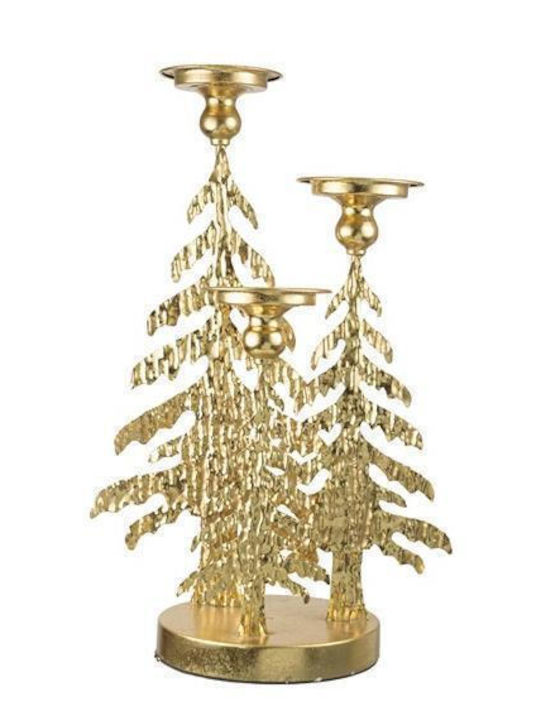 Zen Collection Christmas Metallic Gold Candlestick 51.5x32cm