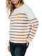 Women's Sweater Striped Tabac Brown