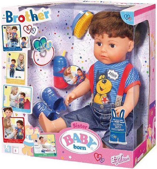 ZAPF Creation Baby Born Set Papușă Bebe Interactiv Frate 43 cm