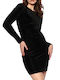 Guess Evening Dress Velvet Black