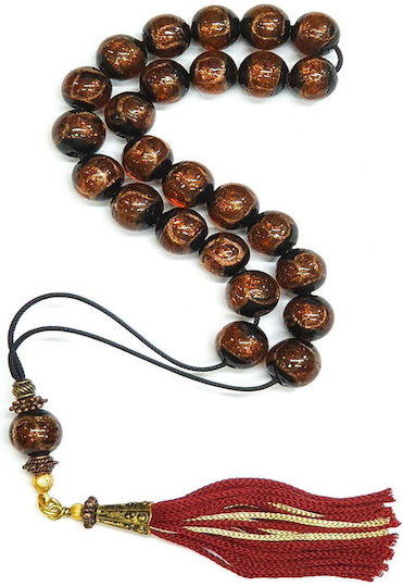Roloi Komboloi Glass Worry Beads Brown 33cm