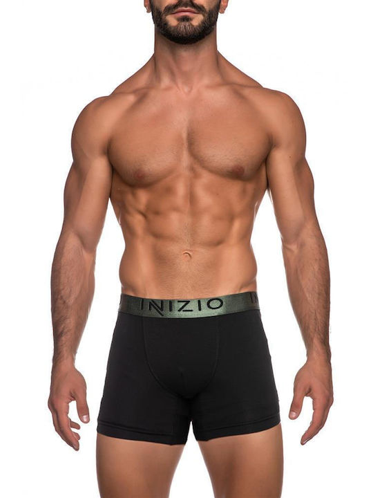 Inizio Herren Boxershorts Black/Khaki 1Packung