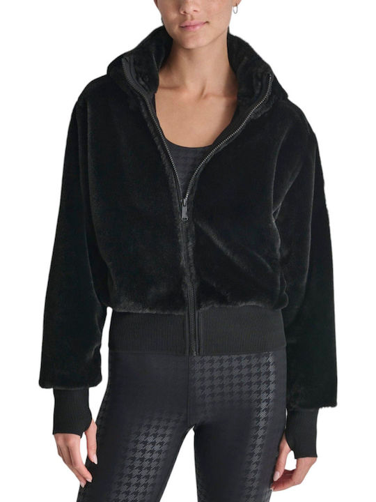 DKNY Women's Lifestyle Jacket for Winter with Hood Black