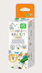 Drawing Roll Kit 2 M Includes Stickers 4 Wax Colored Pencils Safari Haku Yoka