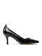 Patent Leather Pointed Toe Black Heels Ivanie