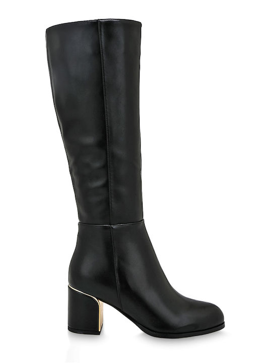 Damenstiefel mit mittlerem Absatz Schwarz