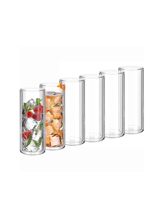 Set 6 Double-walled Glasses Quasar Co. Heat-resistant Glass Transparent 350 Ml