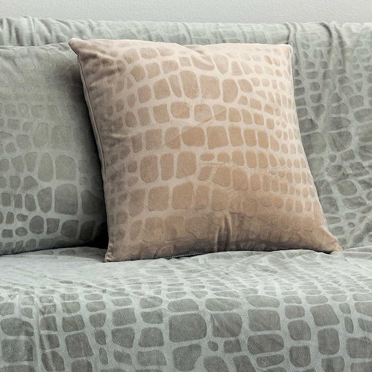 Palamaiki Decorative Pillow Case Flo in Velvet Beige 45x45cm