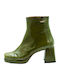 Leder Stiefeletten Damen Grün