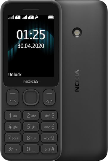 Nokia 125 Dual SIM Κινητό με Κουμπιά Μαύρο