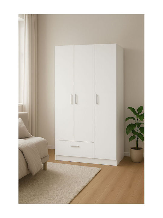 Triple Door Wardrobe Wilson 3ds Leuko 90x45x180cm