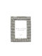 Kubischer Rahmen Polyresin Glas Weiß 17x2xh21cm C482207