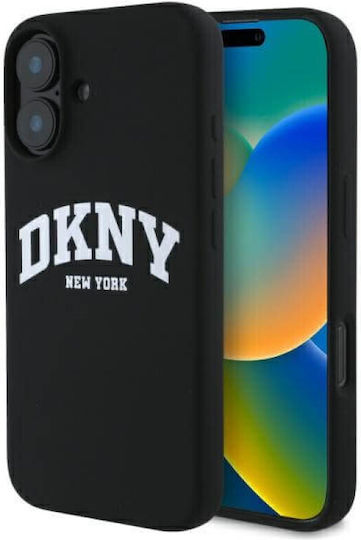 DKNY Logo Umschlag Rückseite Silikon / Kunststoff Schwarz (iPhone 16)