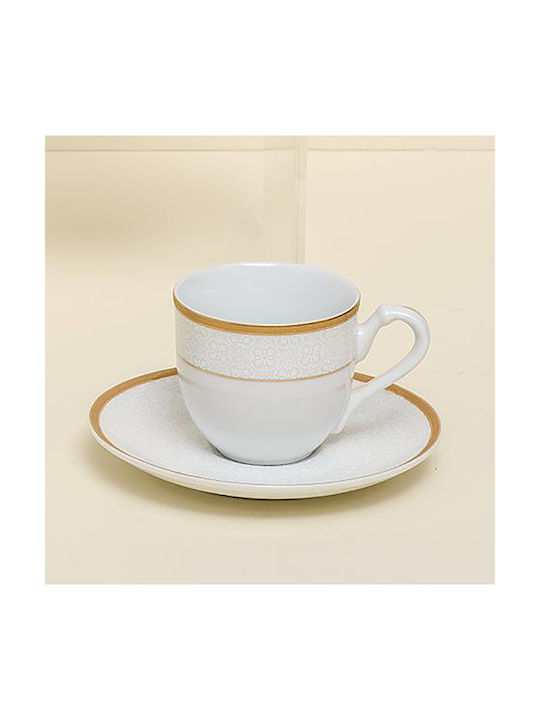 Bohemia House Set Tassen Tee aus Porzellan Weiß 6Stück