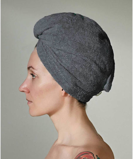 Kentia Πετσέτα Προσώπου Turban 24x64εκ. Γκρι Βάρους 450gr/m²