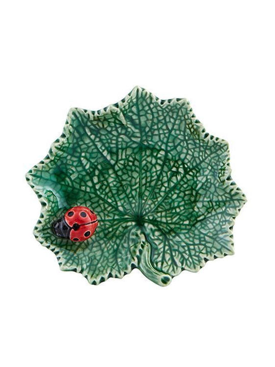 Πιατάκι Πράσινο Φύλλο Πασχαλίτσα Ladybug Bordallo Pinheiro 14 Cm