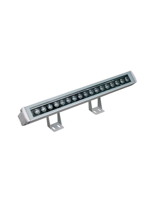 Gekas Εξωτερικό Φωτιστικό LED Wall Washer 22W με Ψυχρό Λευκό Φως IP65 Ασημί